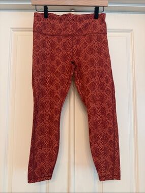 Athleta Rose Red Snakeskin Performance Leggings